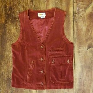 Vintage, rust colored velvet vest